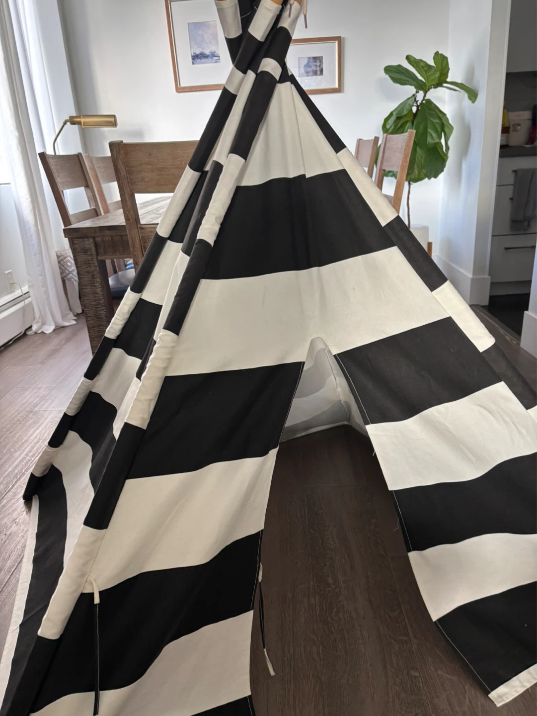 Black and White Striped Teepee Tent - photo 5