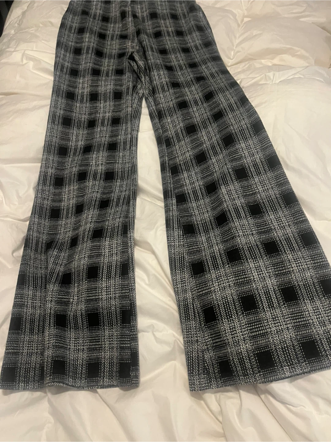 Women's Plaid Wide-Leg Pants