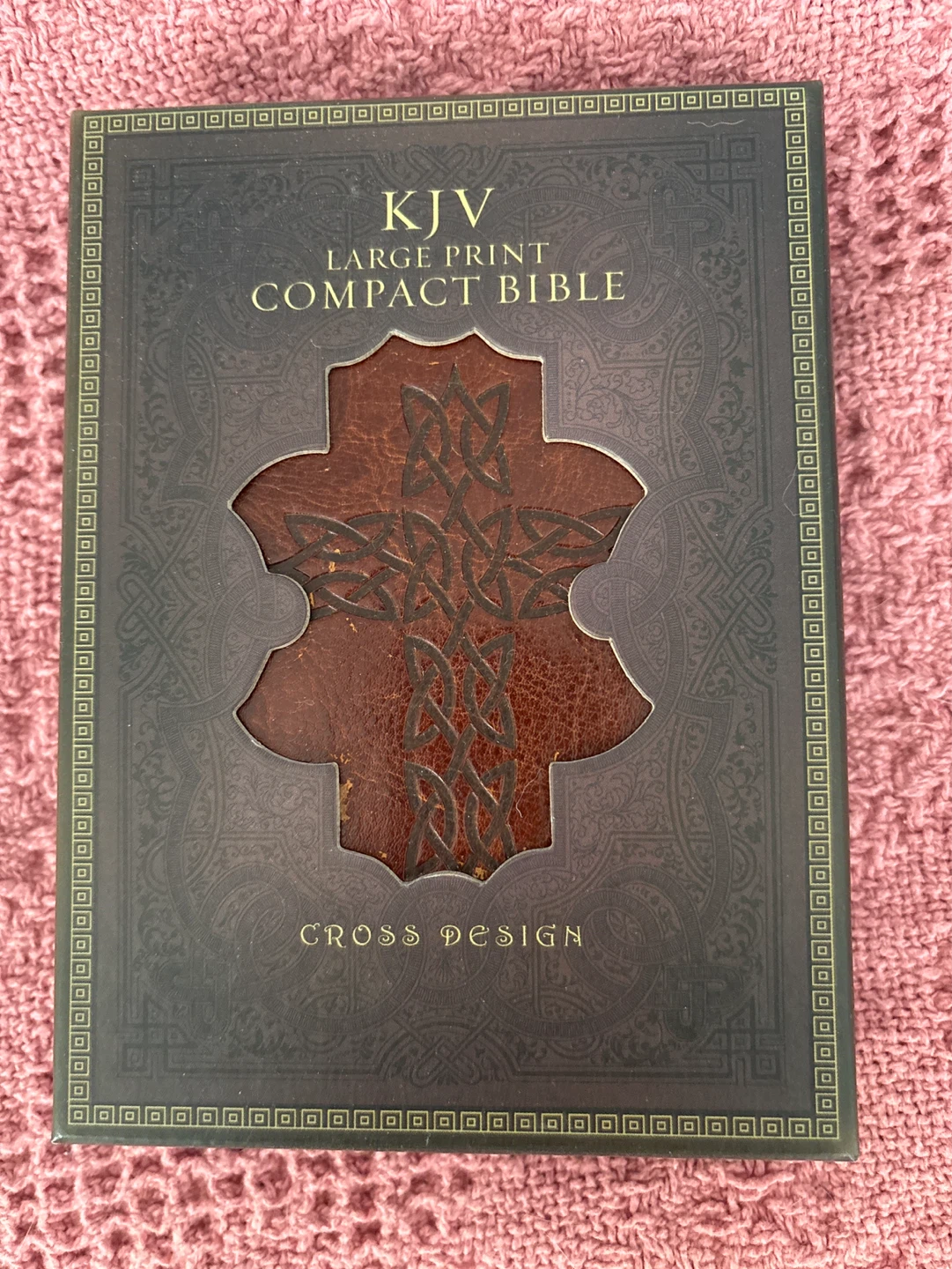 KJV Large Print Compact Bible with Cross Design