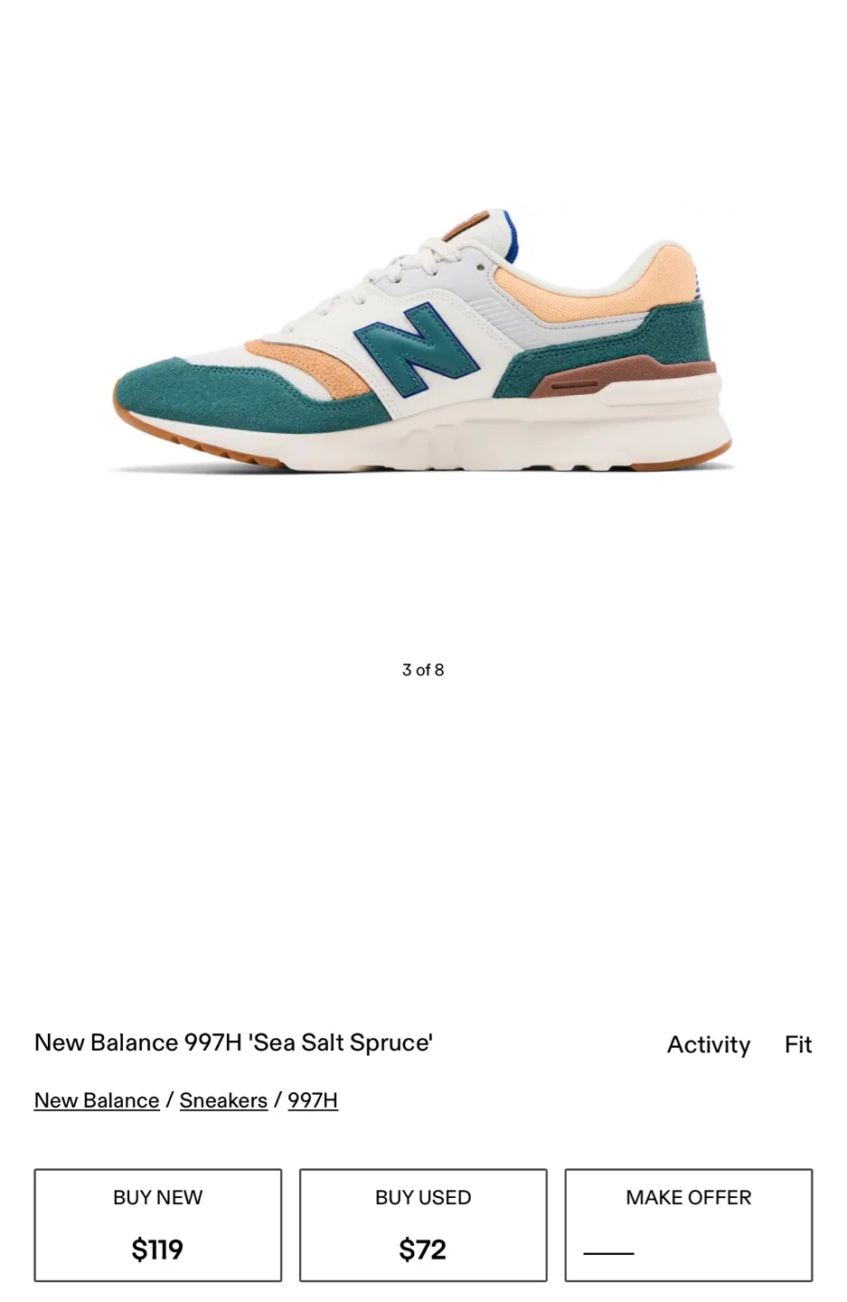 New Balance 997H 'Sea Salt Spruce' Sneakers - photo 4