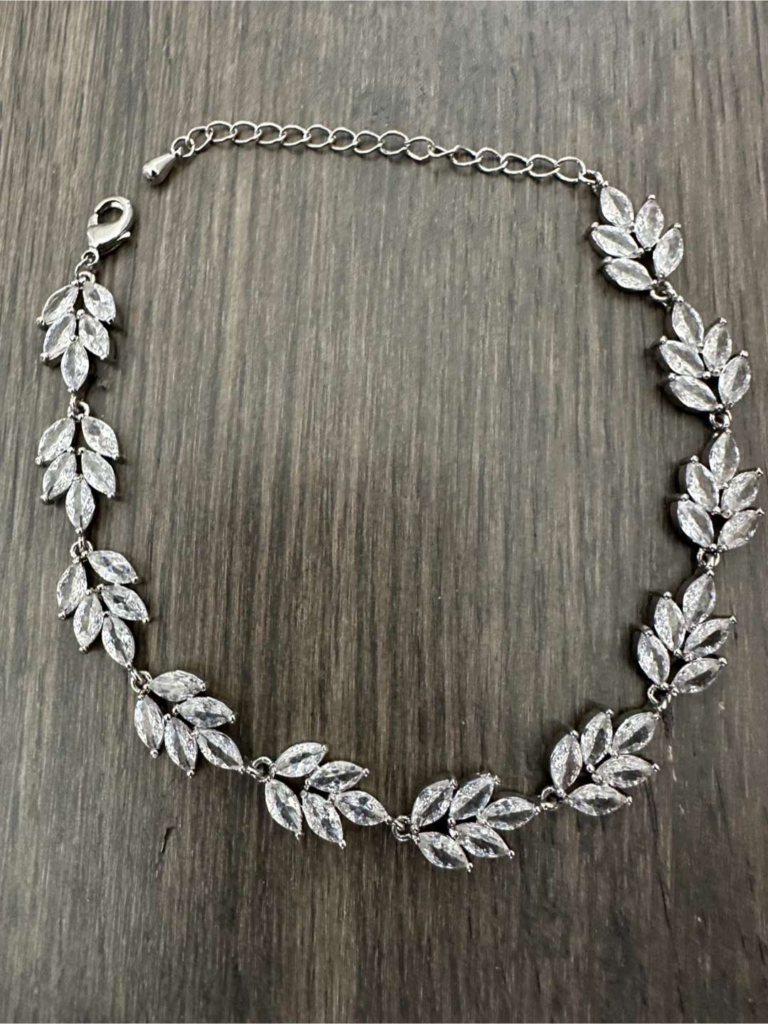 Rhinestone Leaf Bracelet - New - $20- East York
