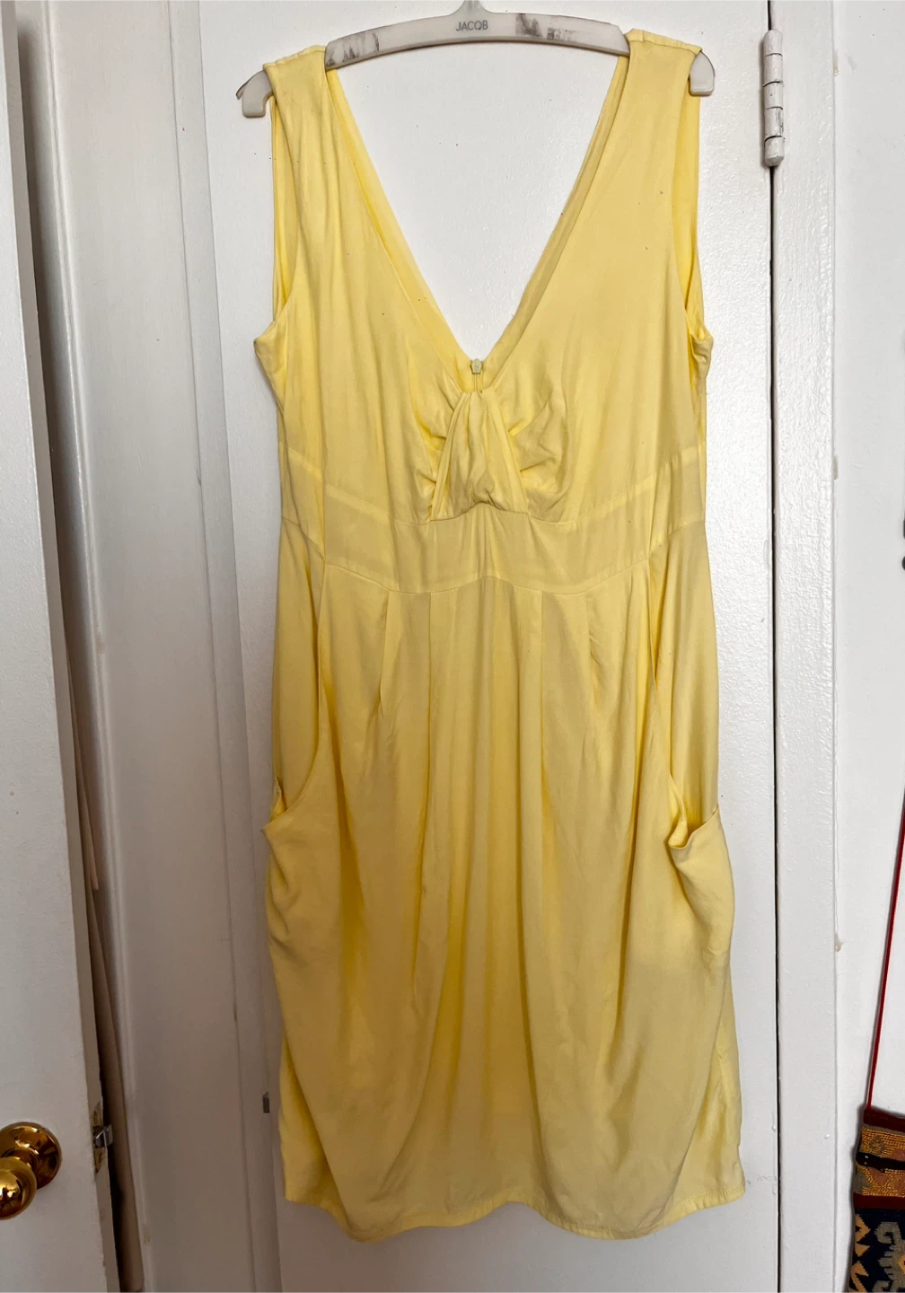 Light Yellow Sleeveless Dress with Pockets size M - photo 2