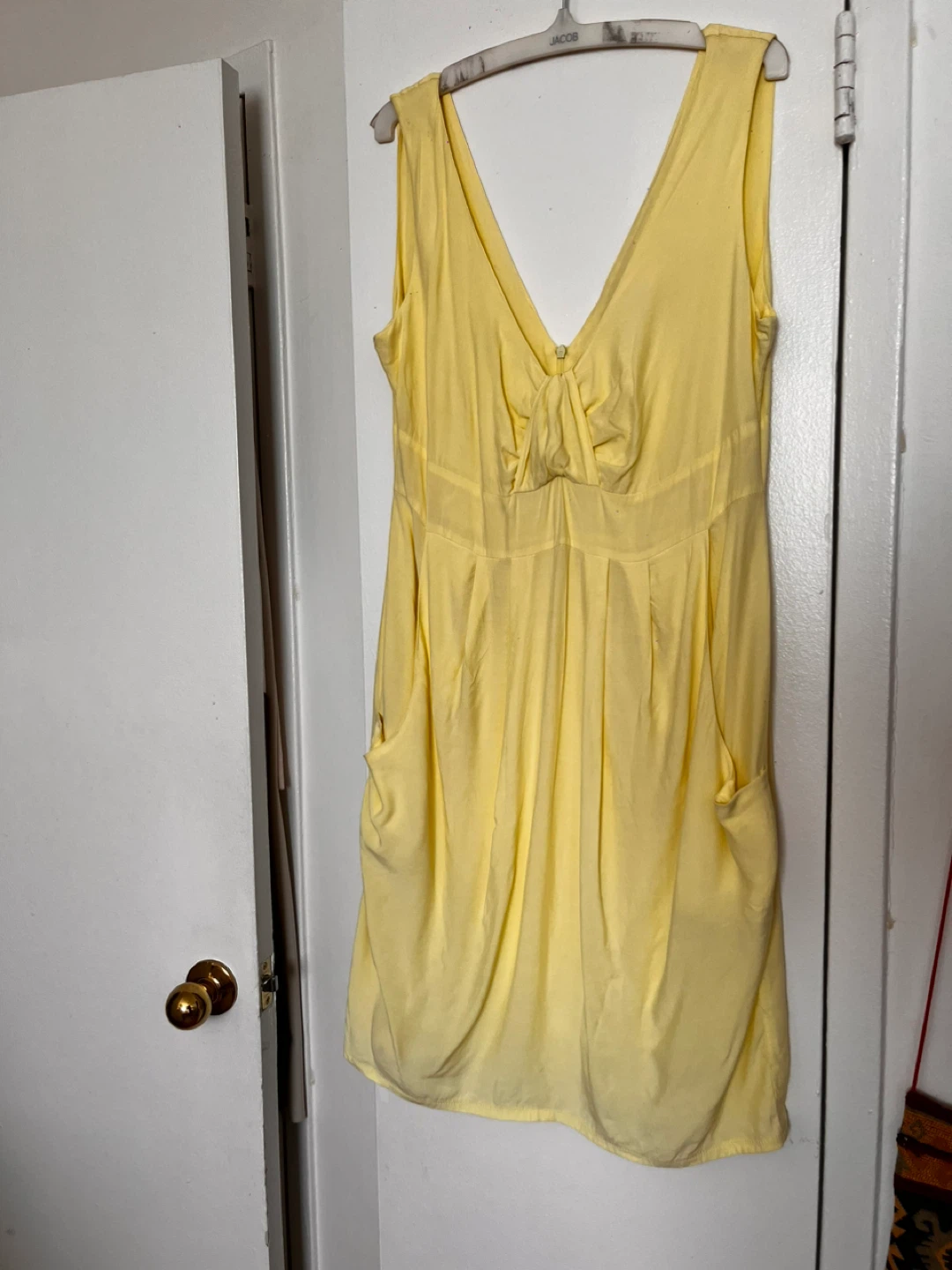 Light Yellow Sleeveless Dress with Pockets size M - photo 4