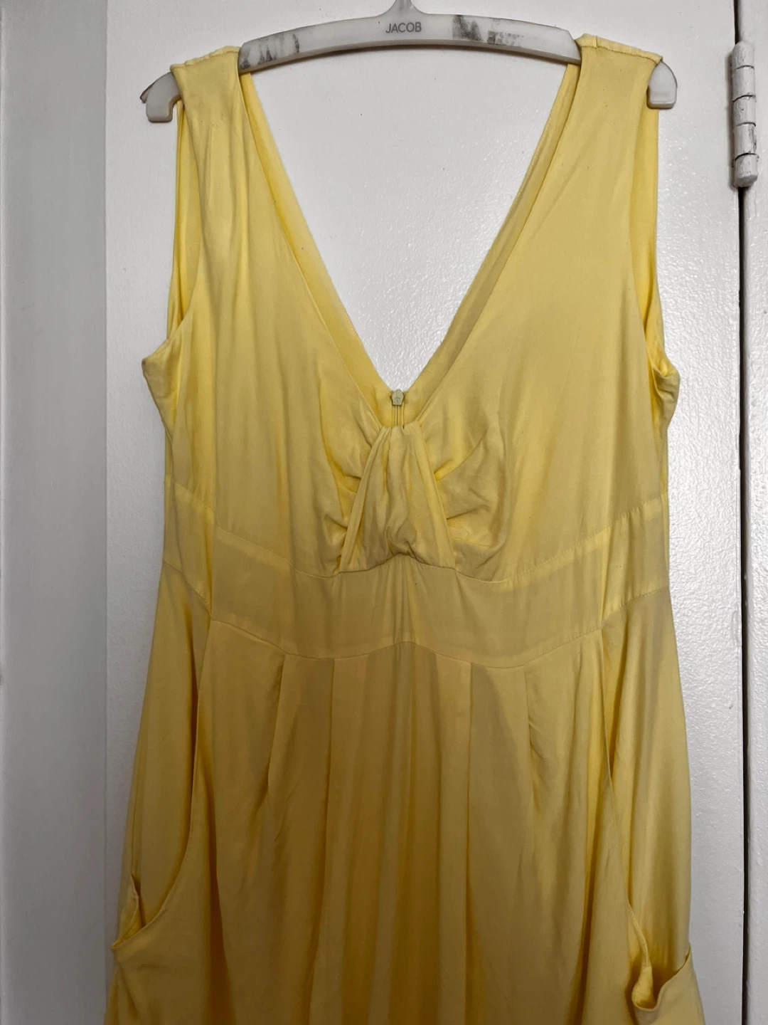 Light Yellow Sleeveless Dress with Pockets size M - photo 3