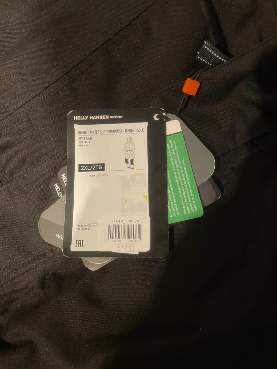 Helly Hansen Bifrost Winter Suit Workwear 2XL/2TG Black