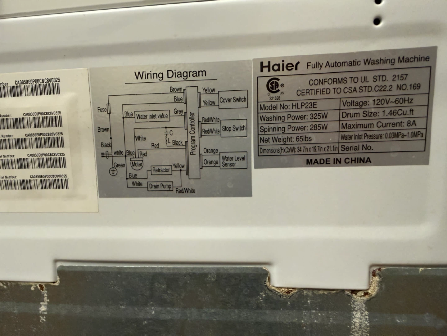 Haier HLP23E Washing Machine - photo 3