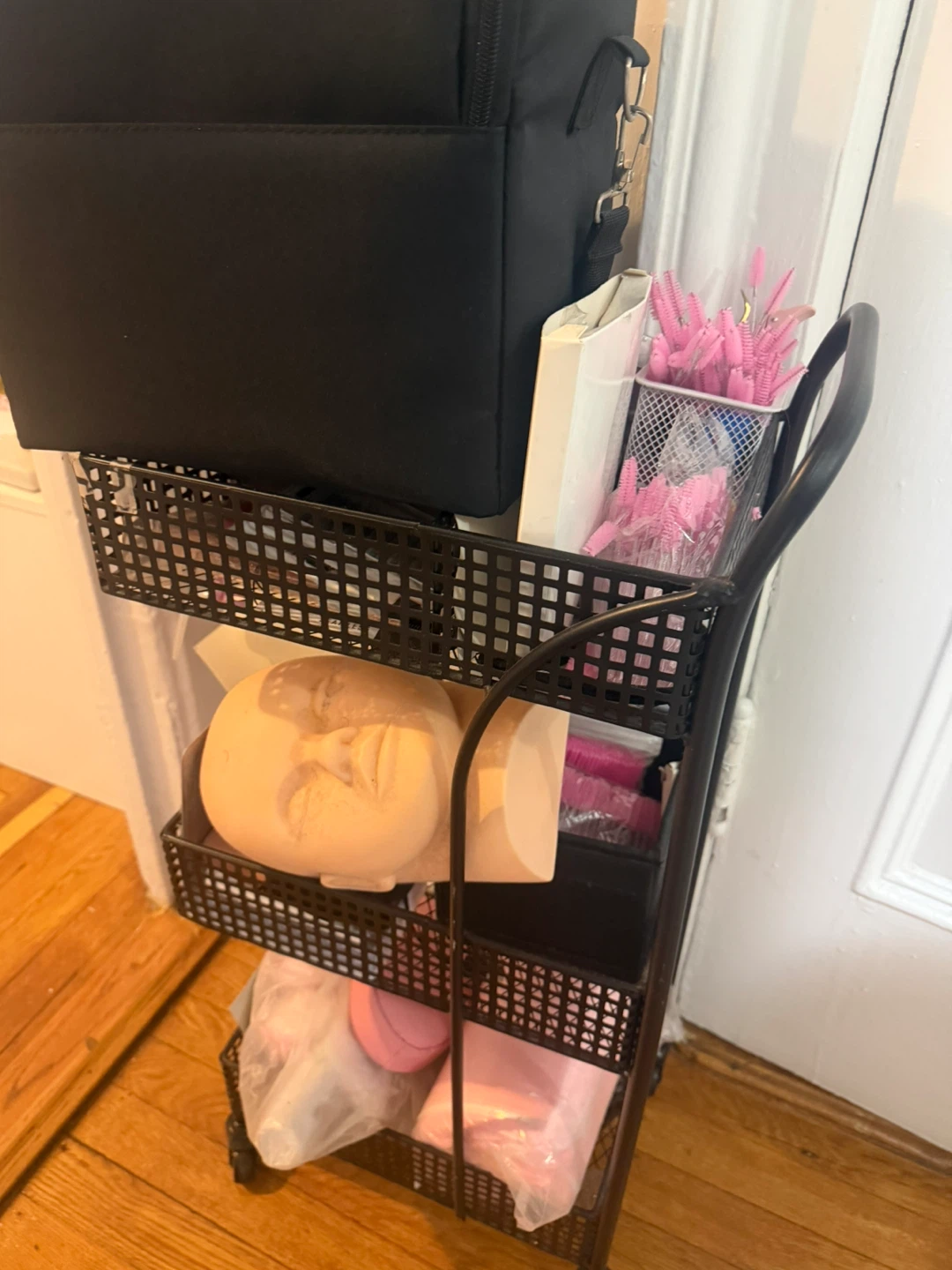 Black Rolling Makeup/Lash Trolley with Supplies - photo 3