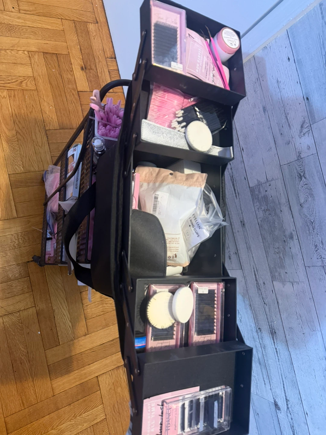 Black Rolling Makeup/Lash Trolley with Supplies - photo 4