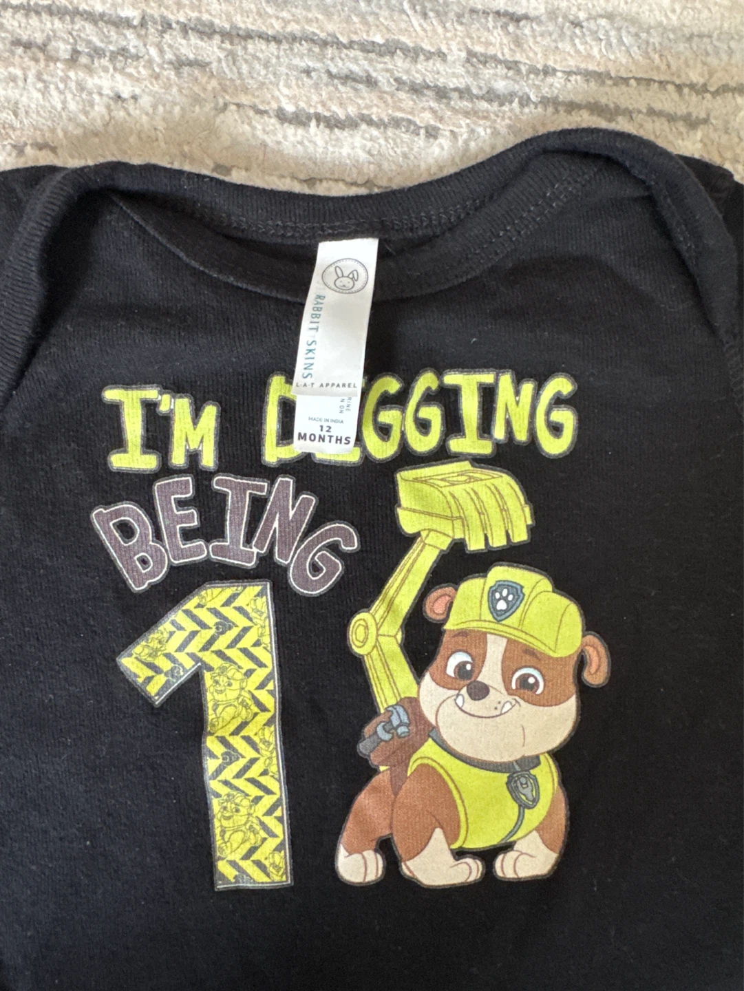Paw Patrol "I'm Digging Being 1" Baby Bodysuit - Size 12 Months - photo 2