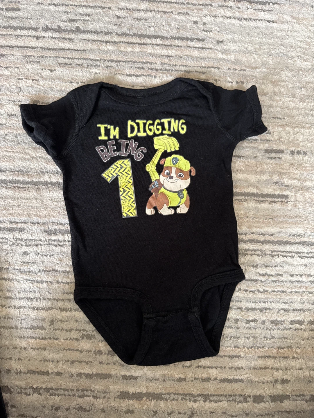 Paw Patrol "I'm Digging Being 1" Baby Bodysuit - Size 12 Months