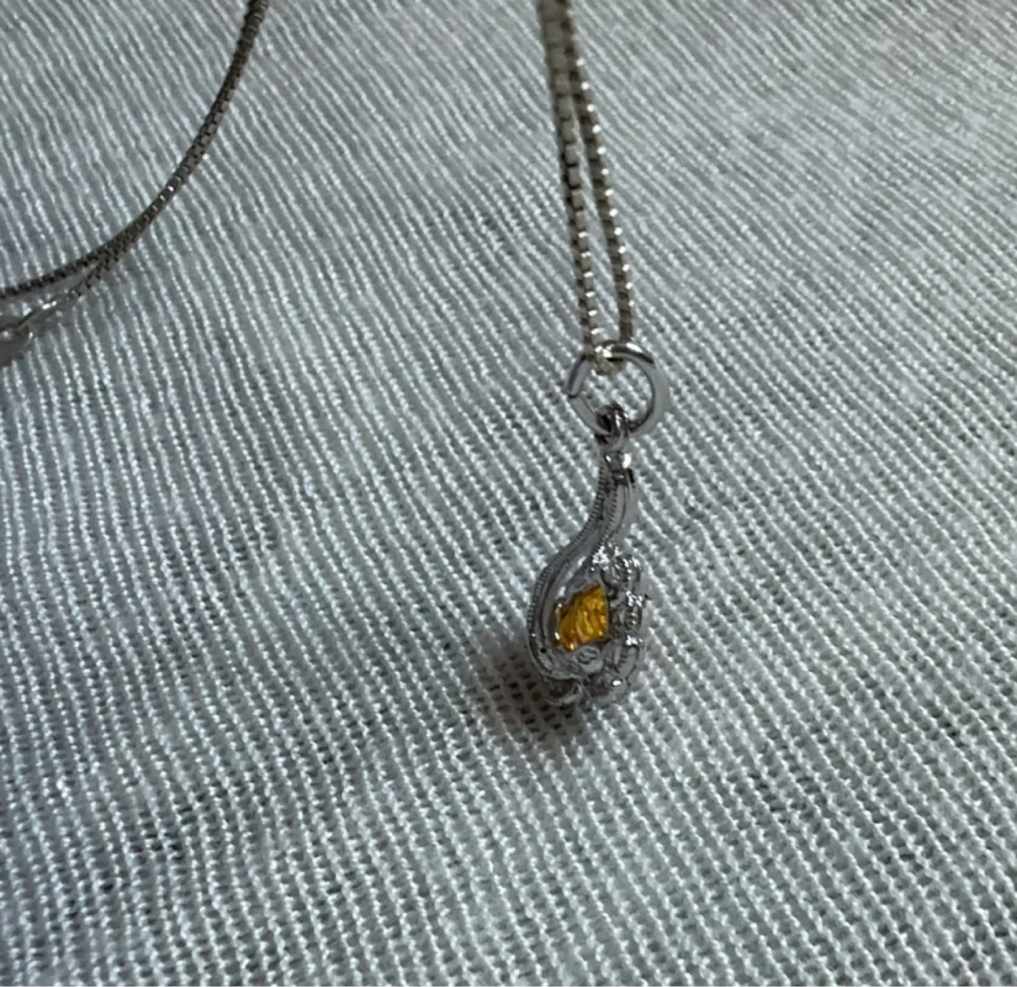 Sterling Silver Pendant Necklace with Orange Gemstone - photo 5