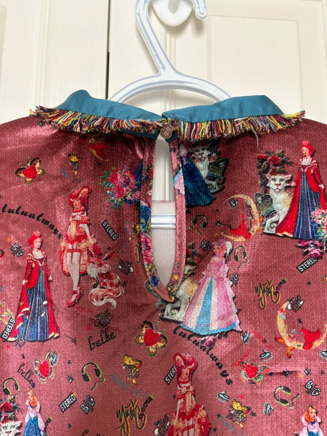 Velvet Print Blouse with Bow - photo 3