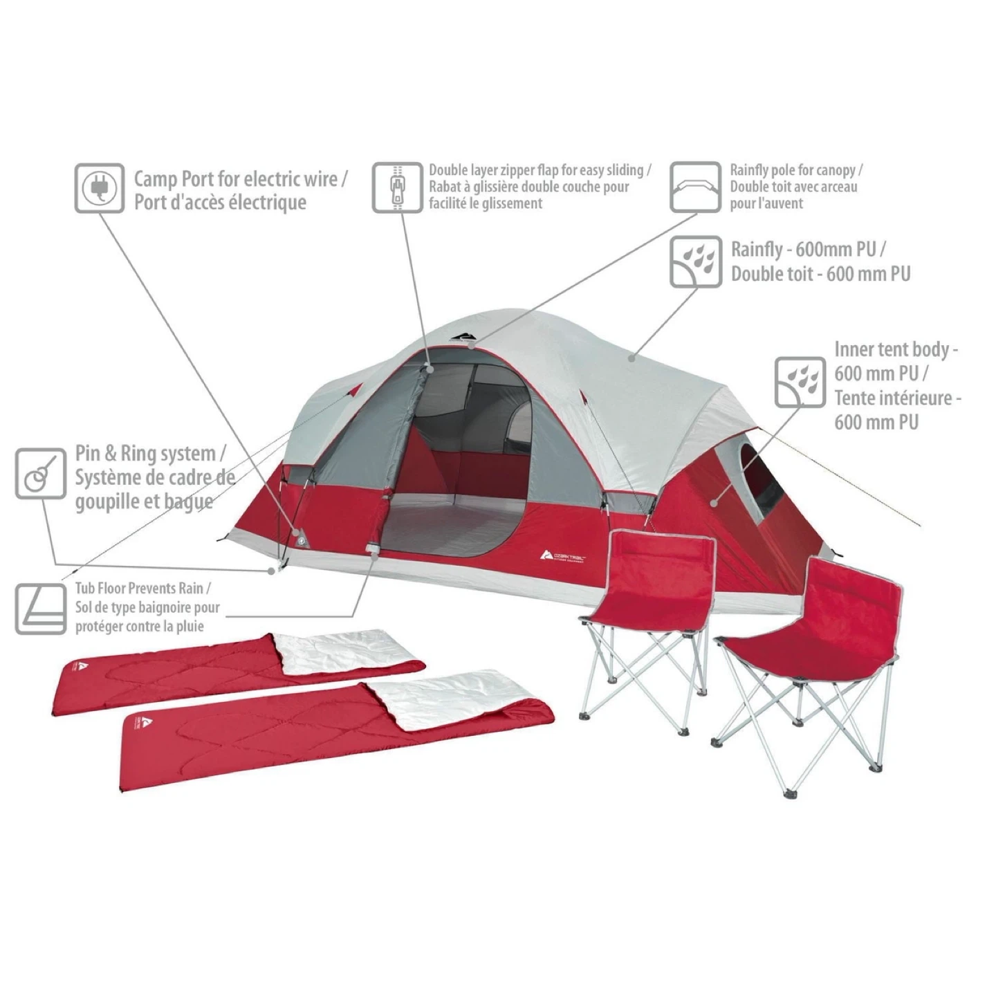6-Person Tent (2 Sleeping Bags & 2 Chairs included) - photo 2