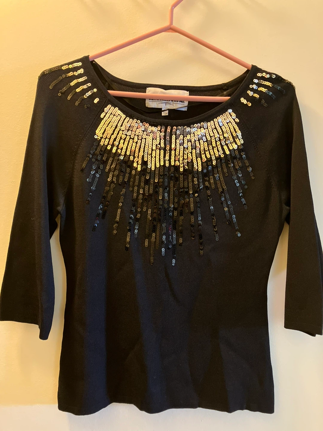 Another Thyme Black Sequin Detail Sweater - Size L