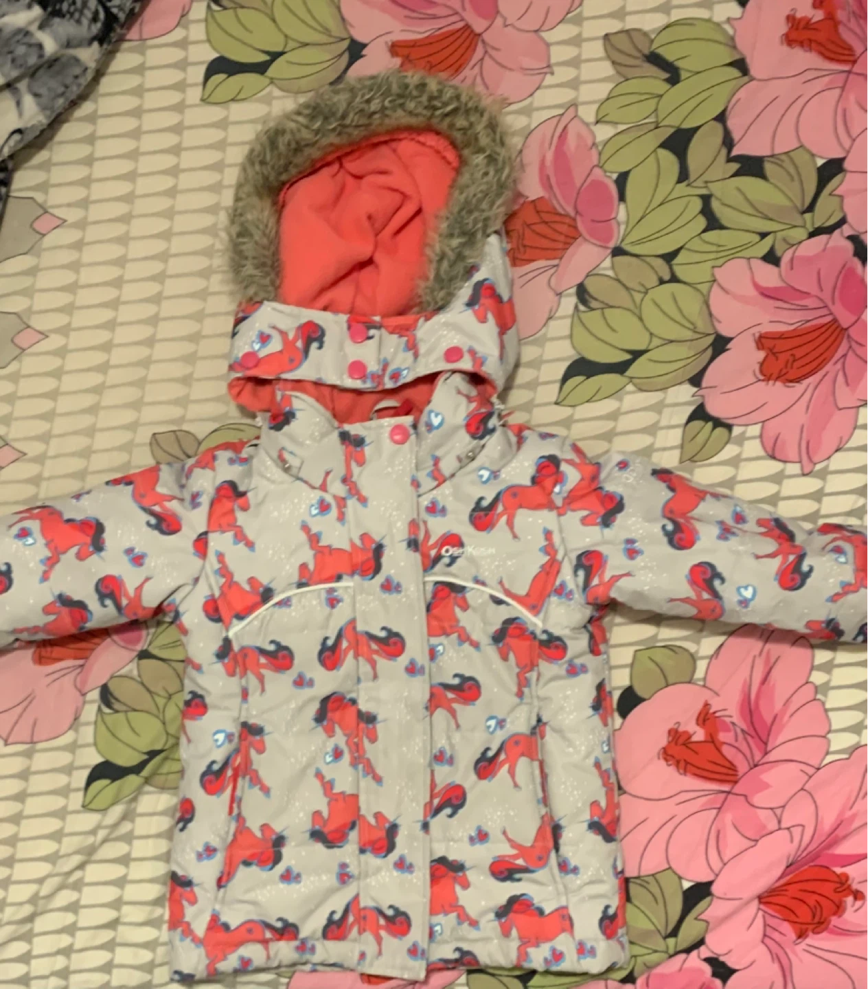 OshKosh B'gosh Girls' Winter Jacket - Horse Pattern - photo 4