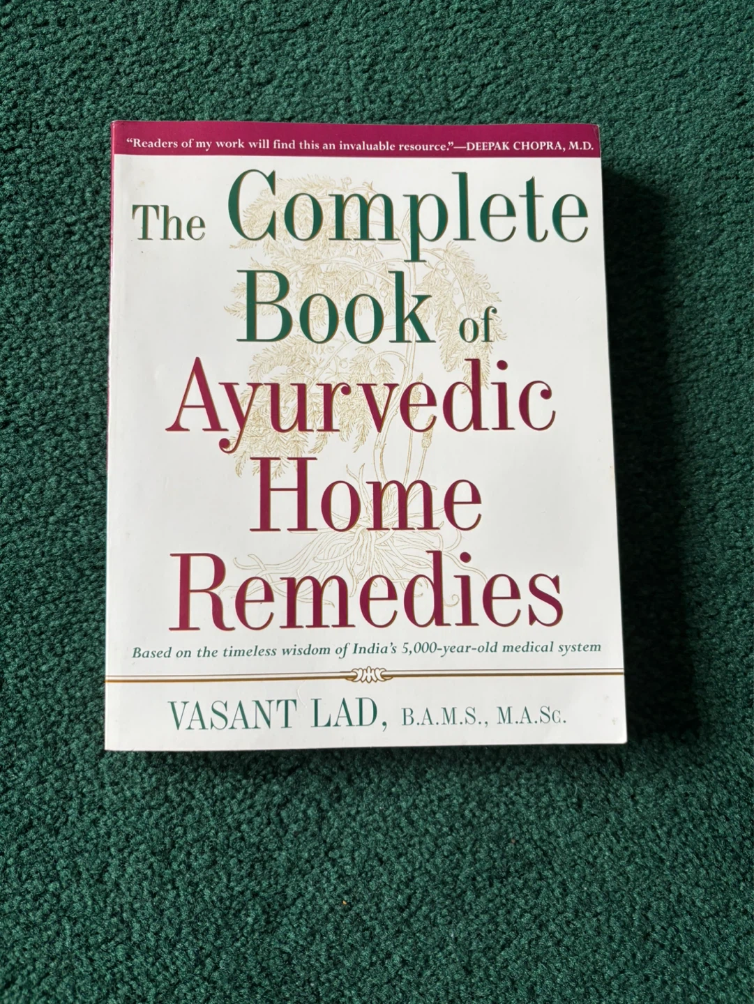 The Complete Book of Ayurvedic Home Remedies by Vasant Lad