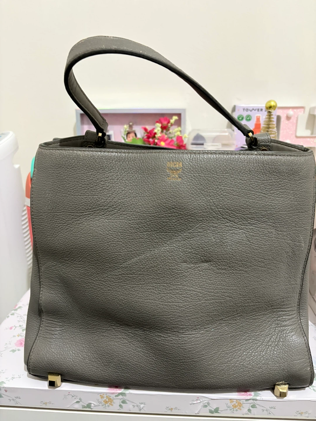 MCM Grey Vintage Leather Handbag - photo 2