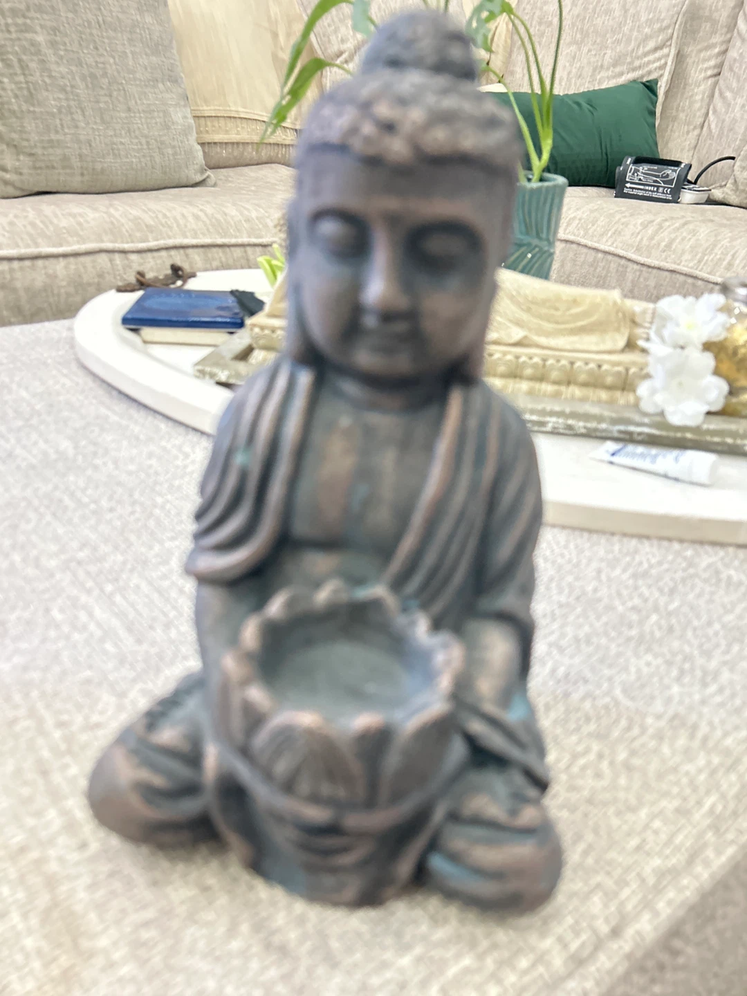 Buddha ceramic 9” X 6” statue