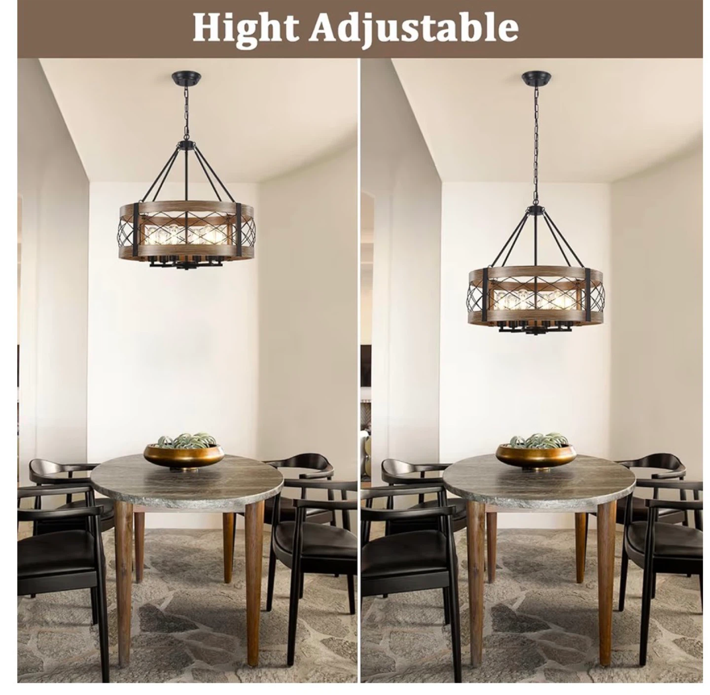 6-Light Farmhouse Drum Chandelier 6FC - photo 5