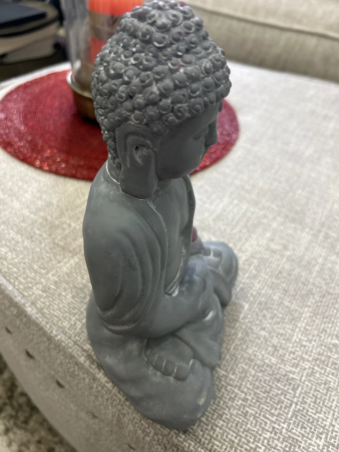 Grey Sitting Buddha Figurine - photo 2