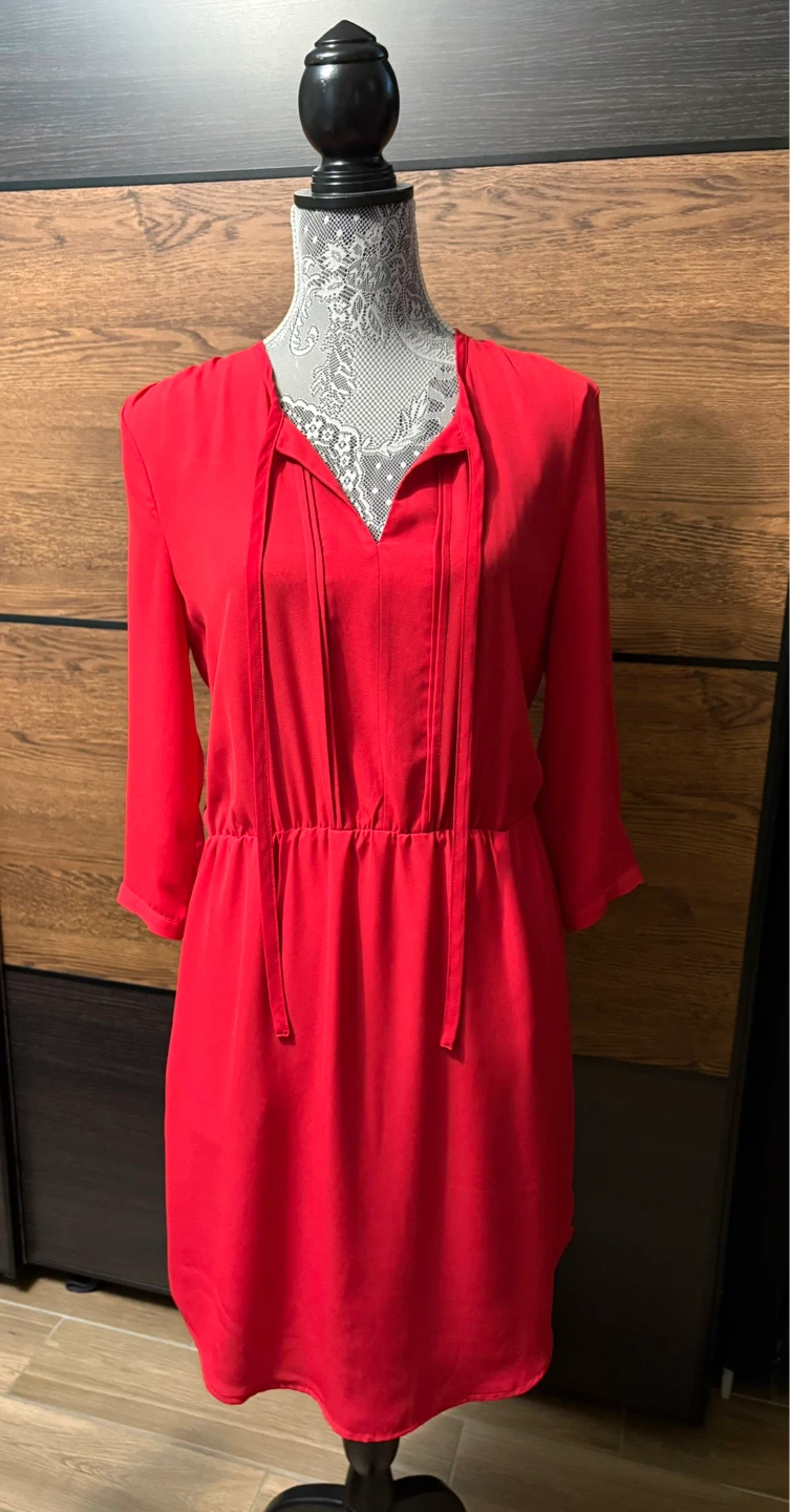 RW&CO Red Tie-Neck Dress