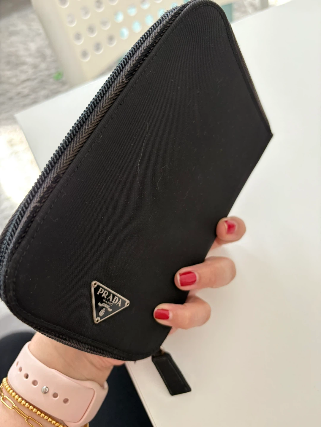 Prada Black Nylon Zip-Around Organizer Wallet