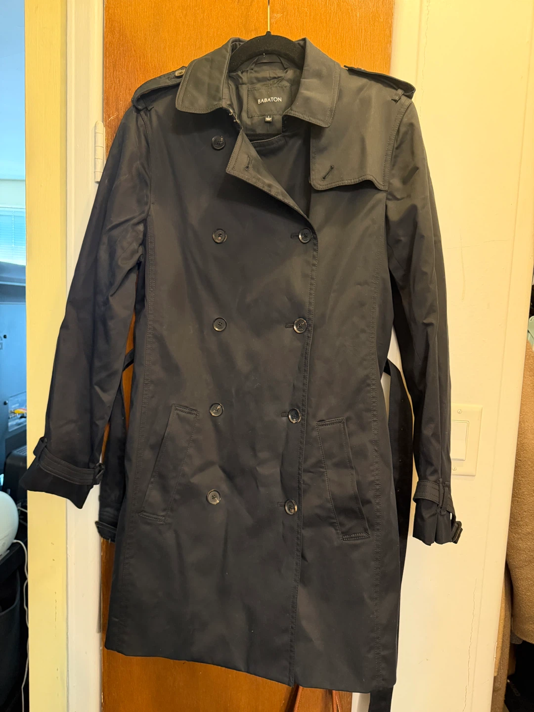 Babaton Black Double-Breasted Trench Coat