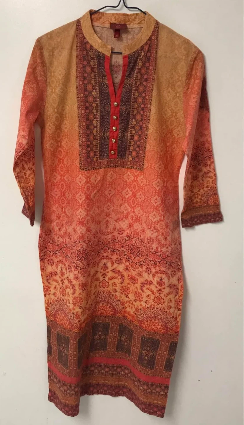 Women's Printed Kurti - Orange/Brown - photo 3