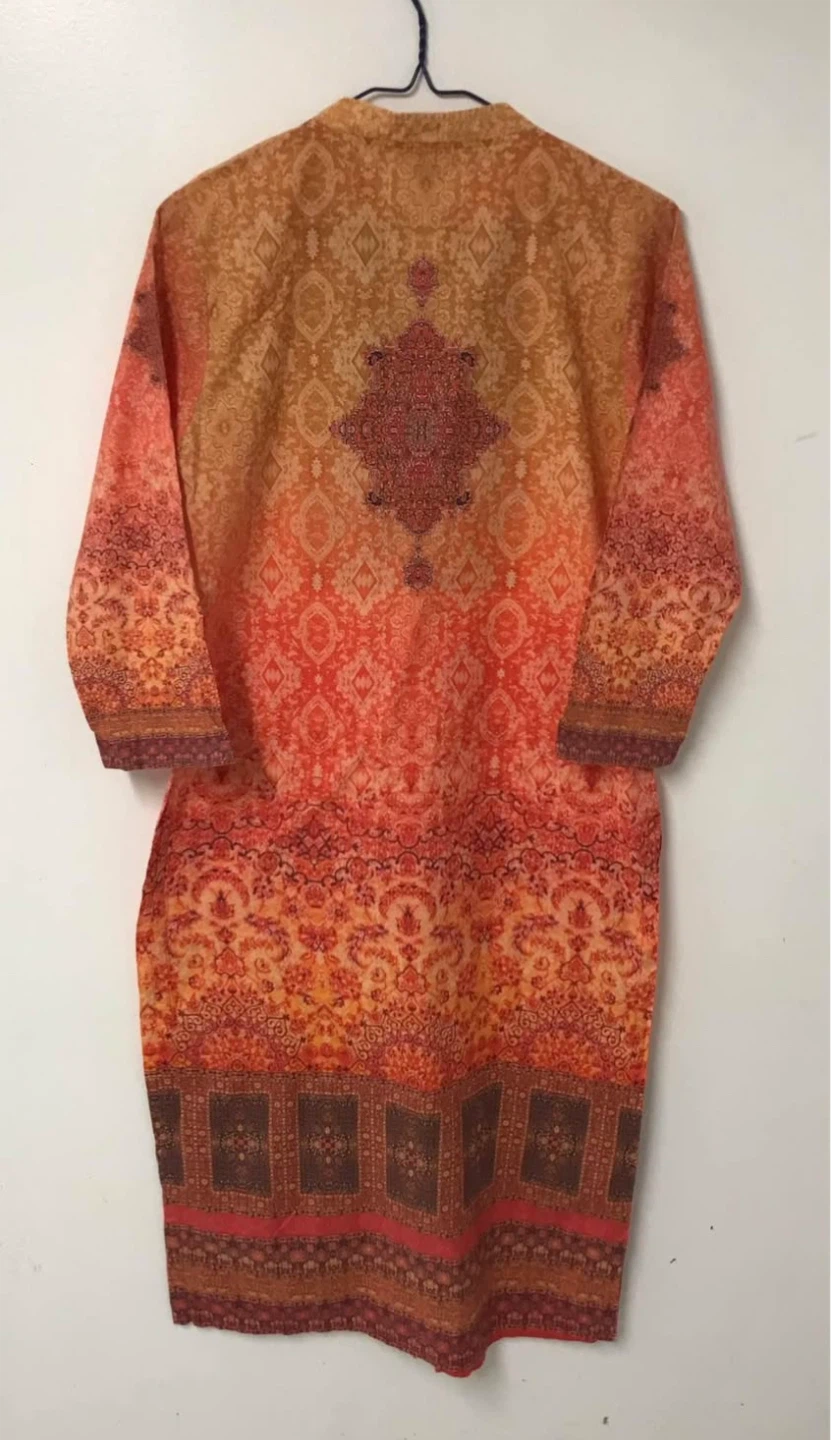 Women's Printed Kurti - Orange/Brown - photo 2