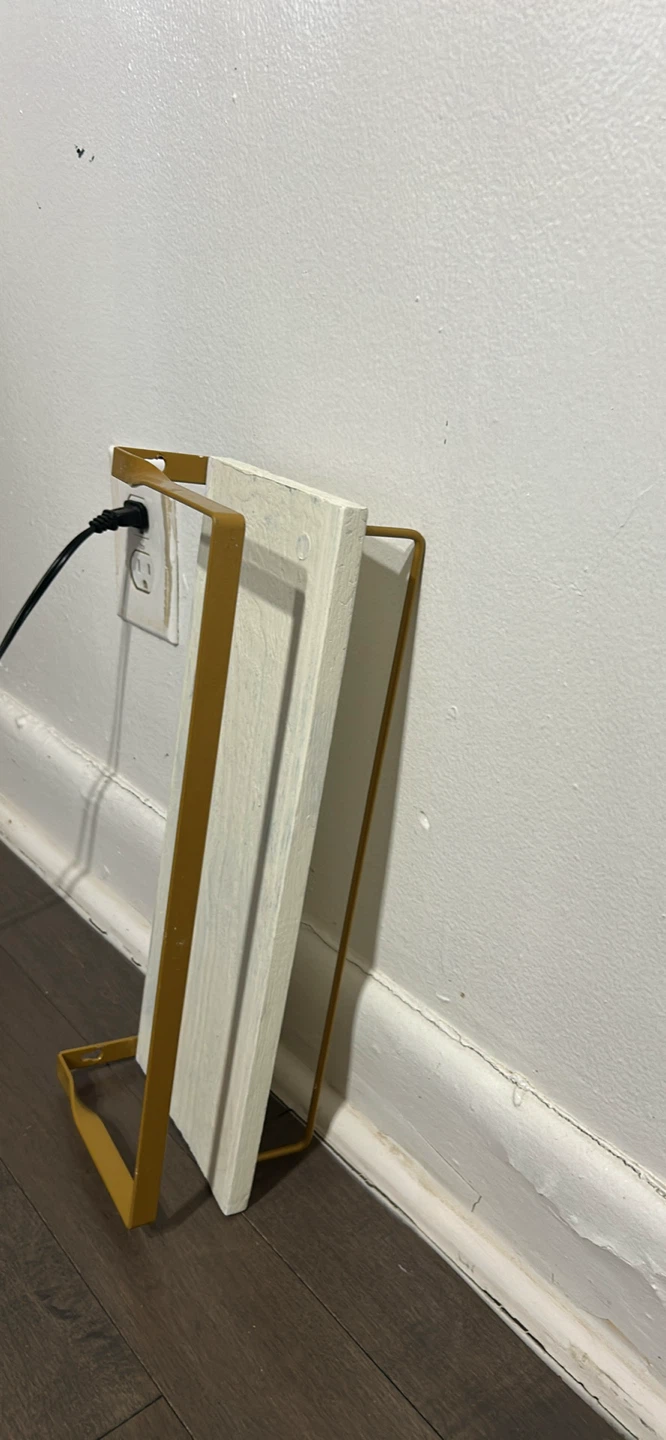 White Wood Shelf with Gold Metal Frame - photo 2