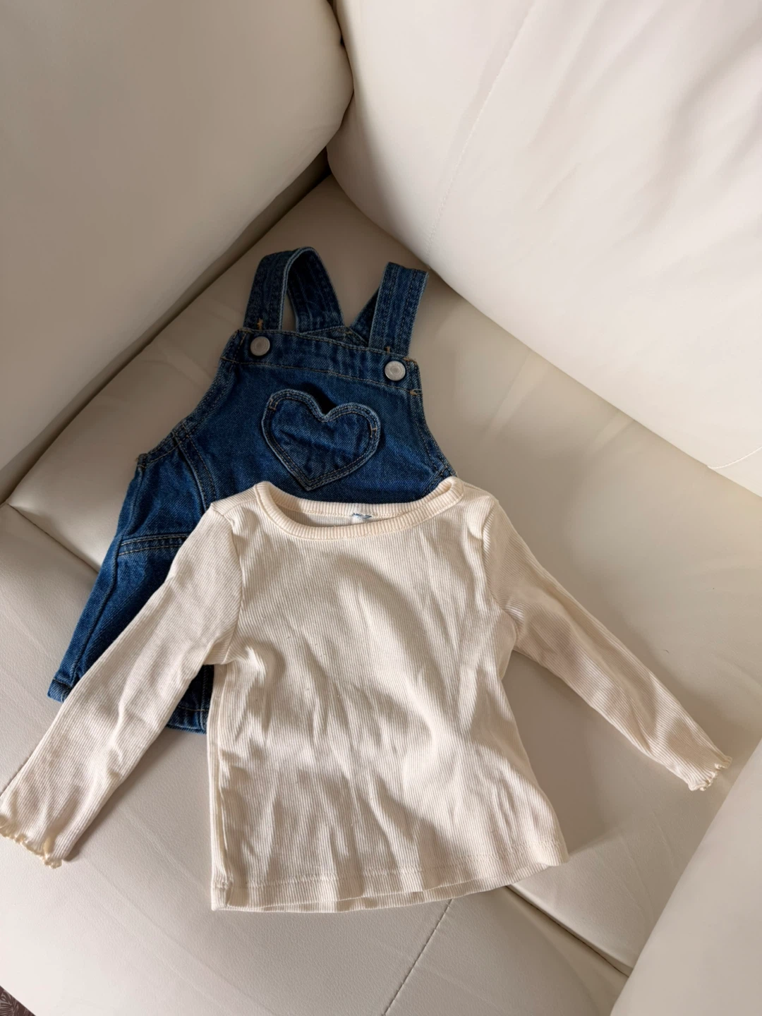 Baby Girl Clothes Lot - Denim Overalls, Dress, Top & Pants - photo 4