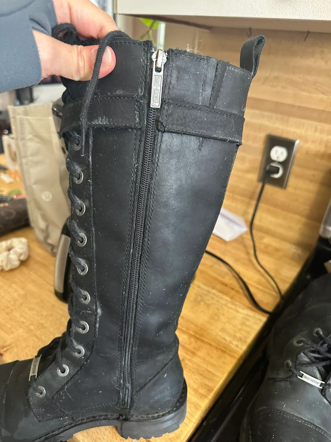 Harley  Davidson  Leather Lace-Up bike Boots - Women's Size 8 - photo 5