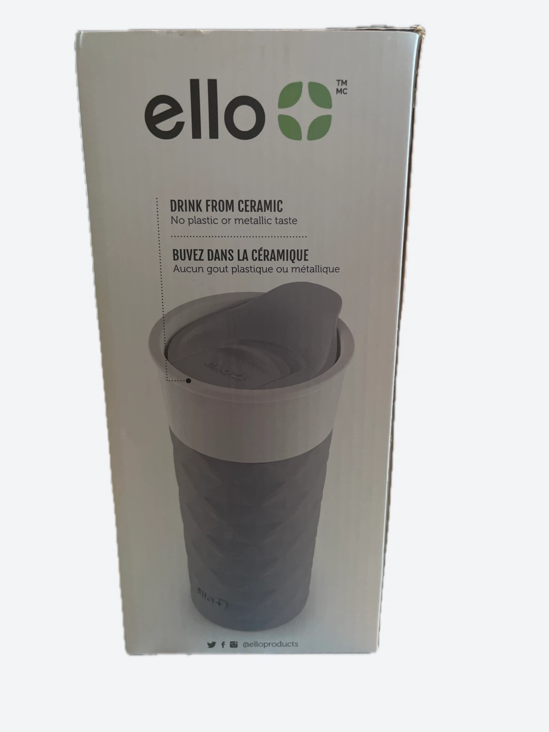Ello 2-Pack Ceramic Travel Mugs (Grey & Blue) - 473ml/16oz - photo 3