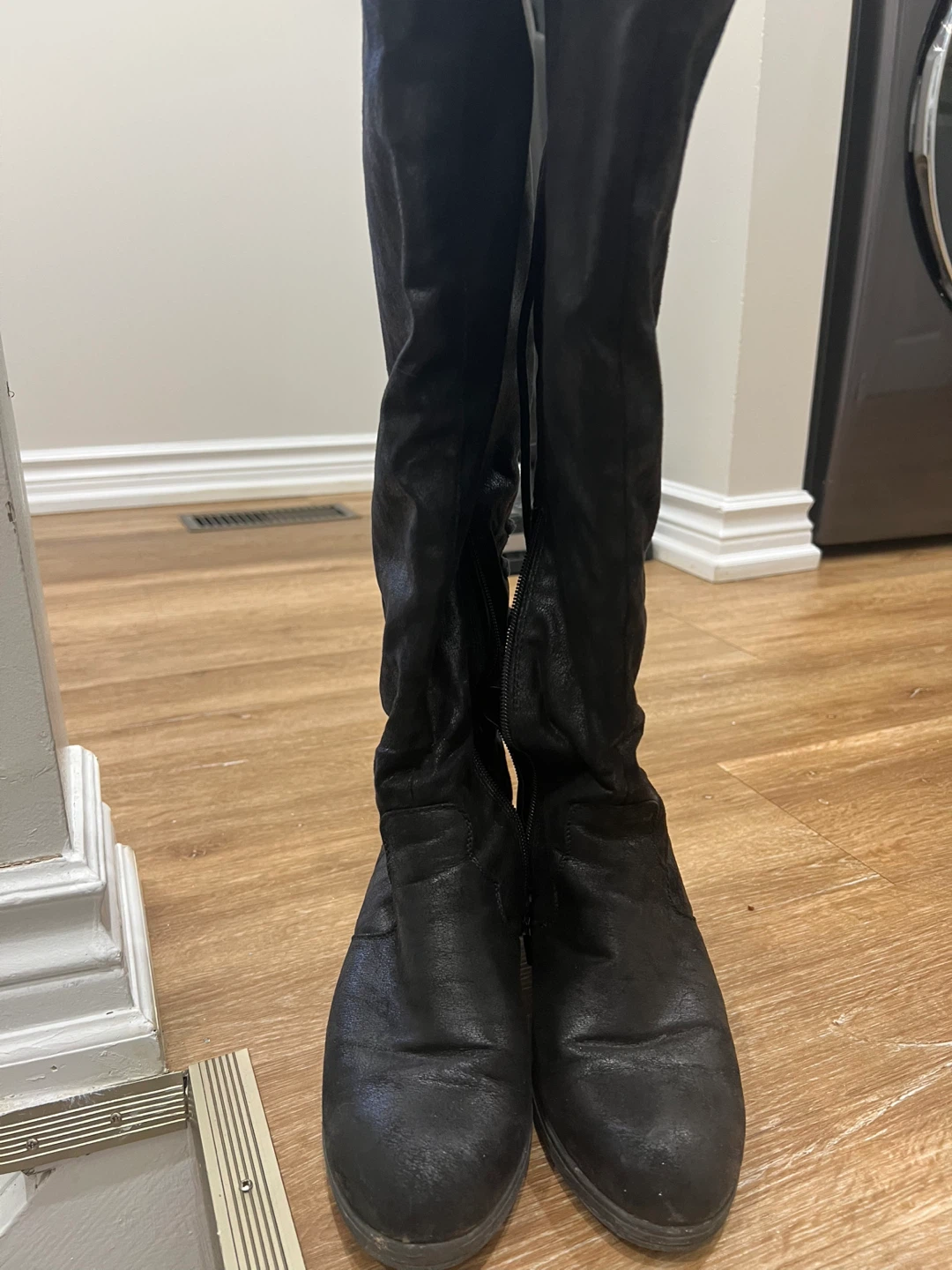 SoftMoc "Brette" Black Suede Lace-Up Knee-High Boots Size 38