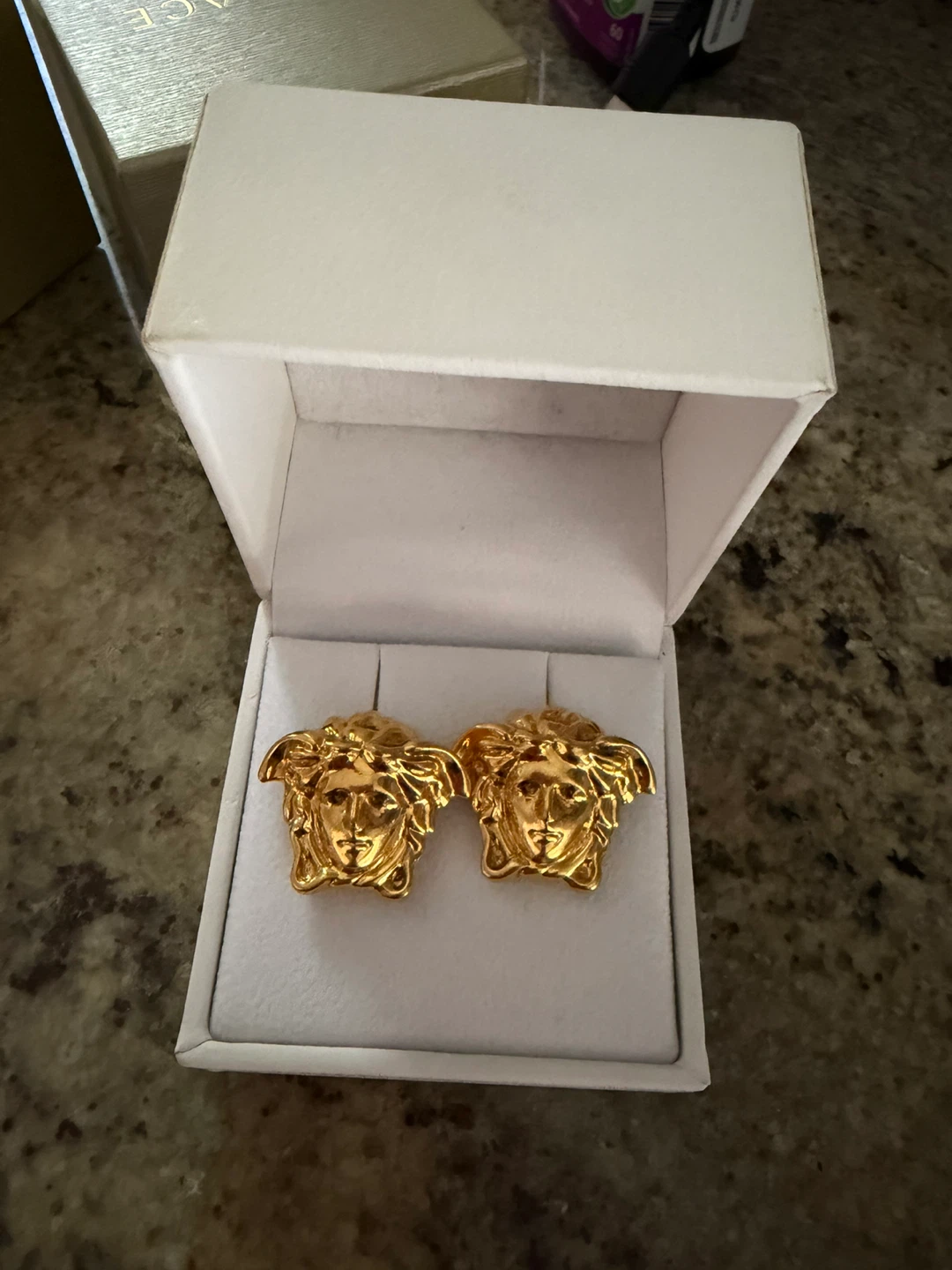 Versace Medusa Head Earrings Gold