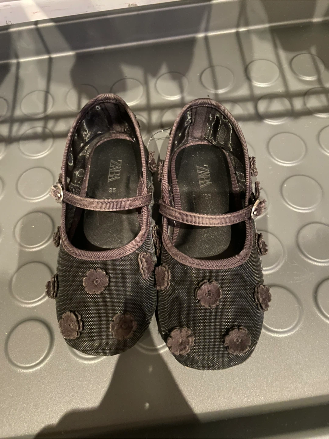 Zara Black Mesh Mary Jane ballerina Flats - Size 35