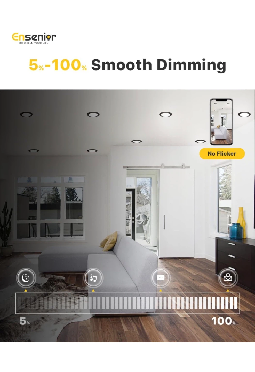 Ensenior 12 Pack 6 Inch LED Recessed Ceiling Lights 6LR - photo 5