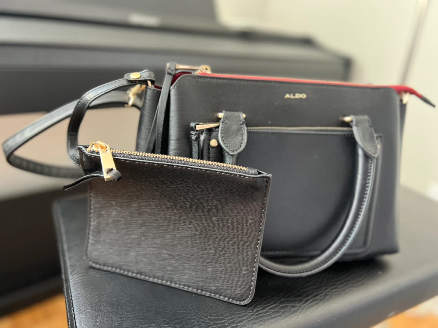 ALDO Black and Red Handbag with Coin Pouch - photo 3