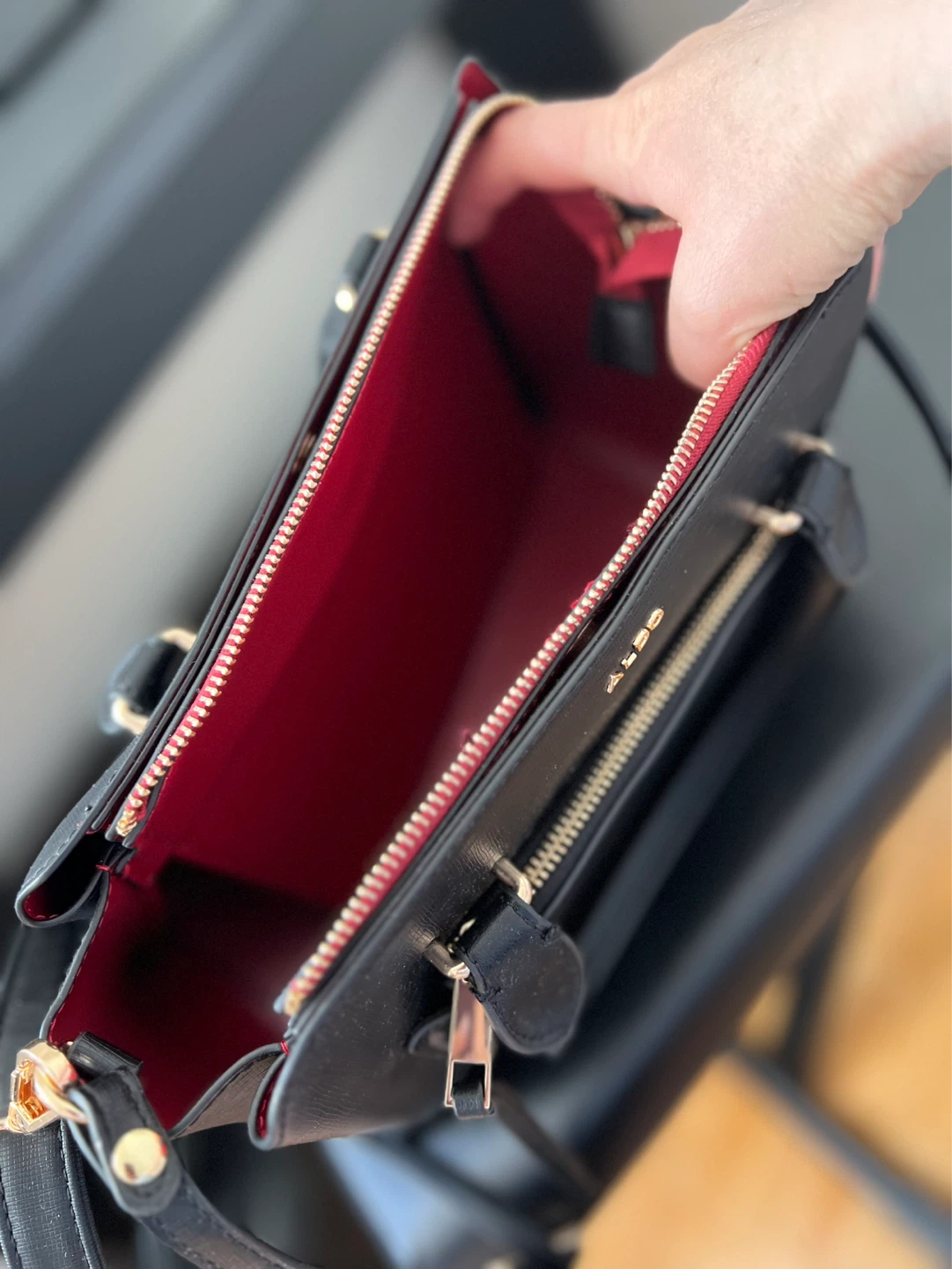 ALDO Black and Red Handbag with Coin Pouch - photo 2