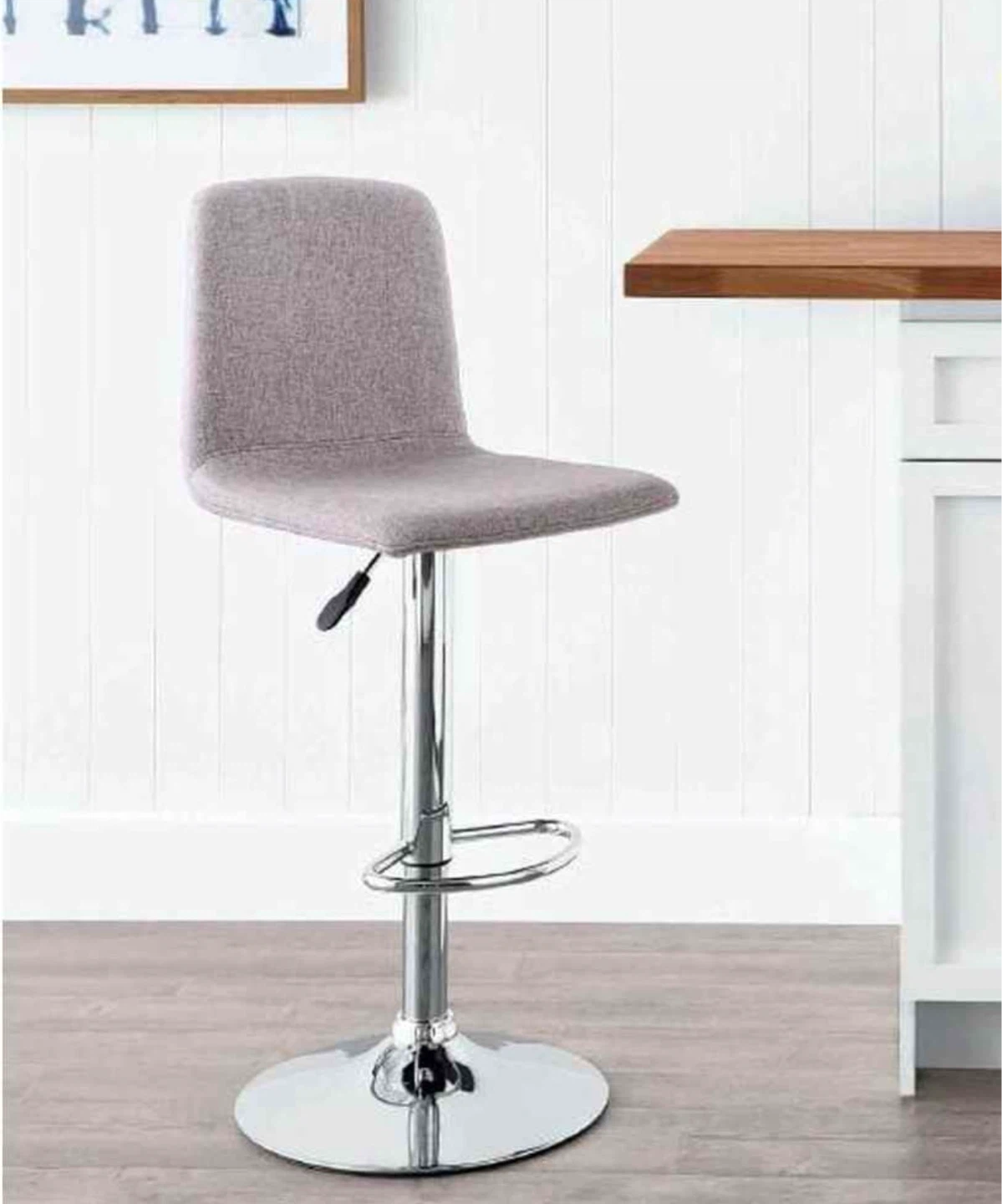 Adjustable Bar Stool - Grey Fabric - photo 2