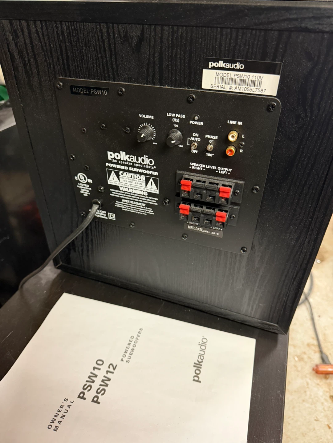 Polk Audio PSW10 Powered Subwoofer - photo 3