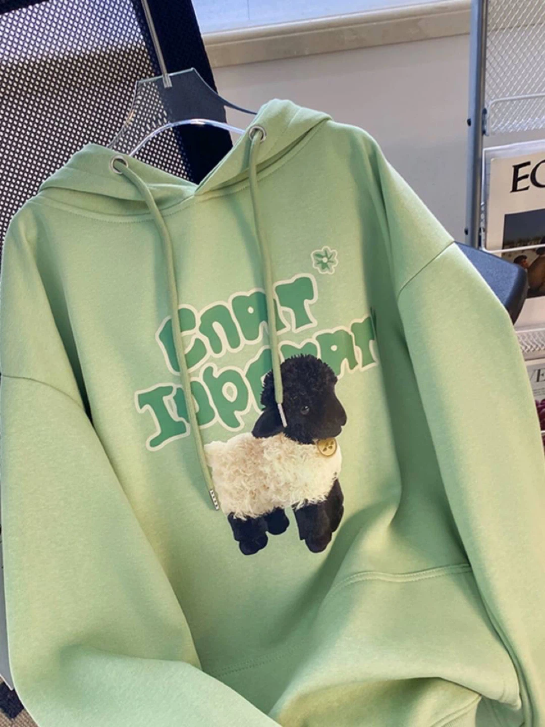 Mint Green Crewneck Sweatshirt with Ice Cream Graphic - photo 3