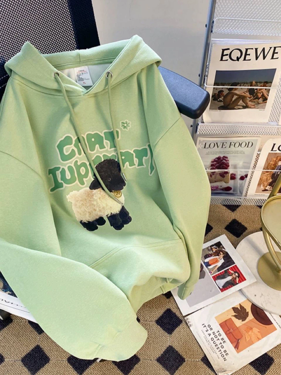 Mint Green Crewneck Sweatshirt with Ice Cream Graphic - photo 2