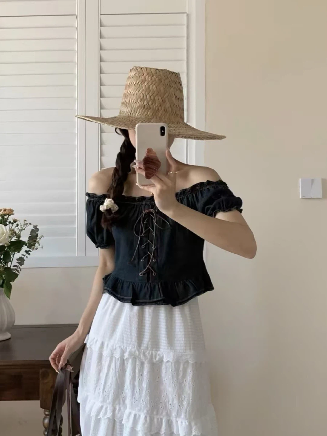 Cozy summer A-line midi skirt