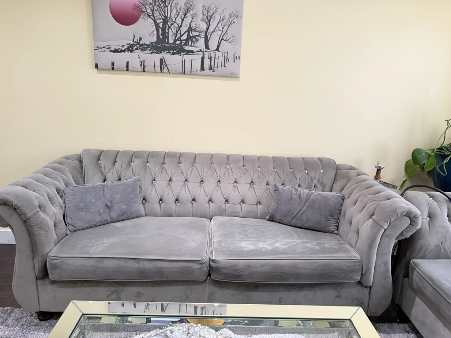 Grey Tufted Chesterfield Sofa 3set and 2 lovely set - photo 3