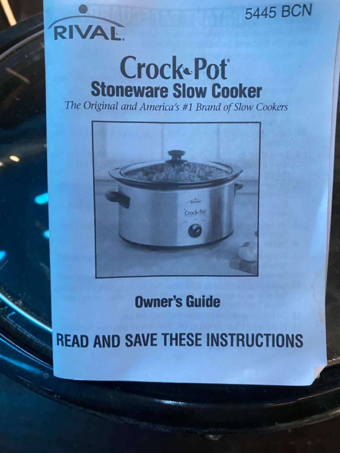 Rival Crock-Pot Stoneware Slow Cooker Model 5445 - photo 2