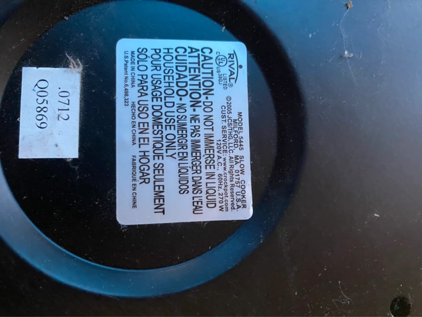 Rival Crock-Pot Stoneware Slow Cooker Model 5445 - photo 3