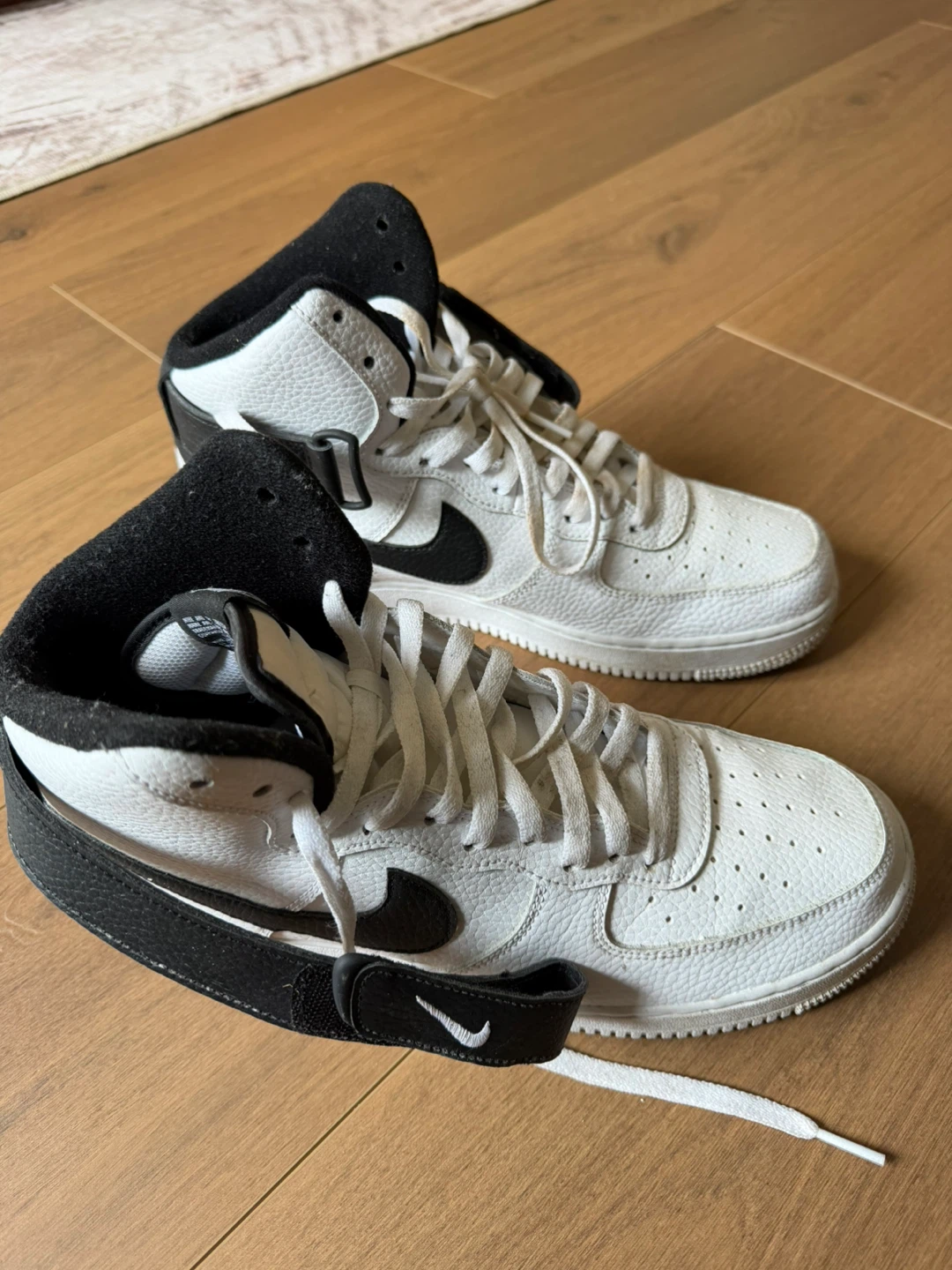 Nike Air Force 1 High Top Sneakers White Black - photo 2