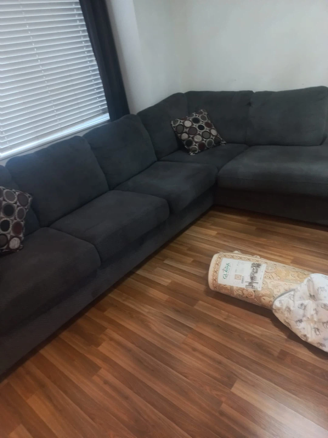 Dark Gray Hanley L-Shaped Sectional Sofa - photo 3