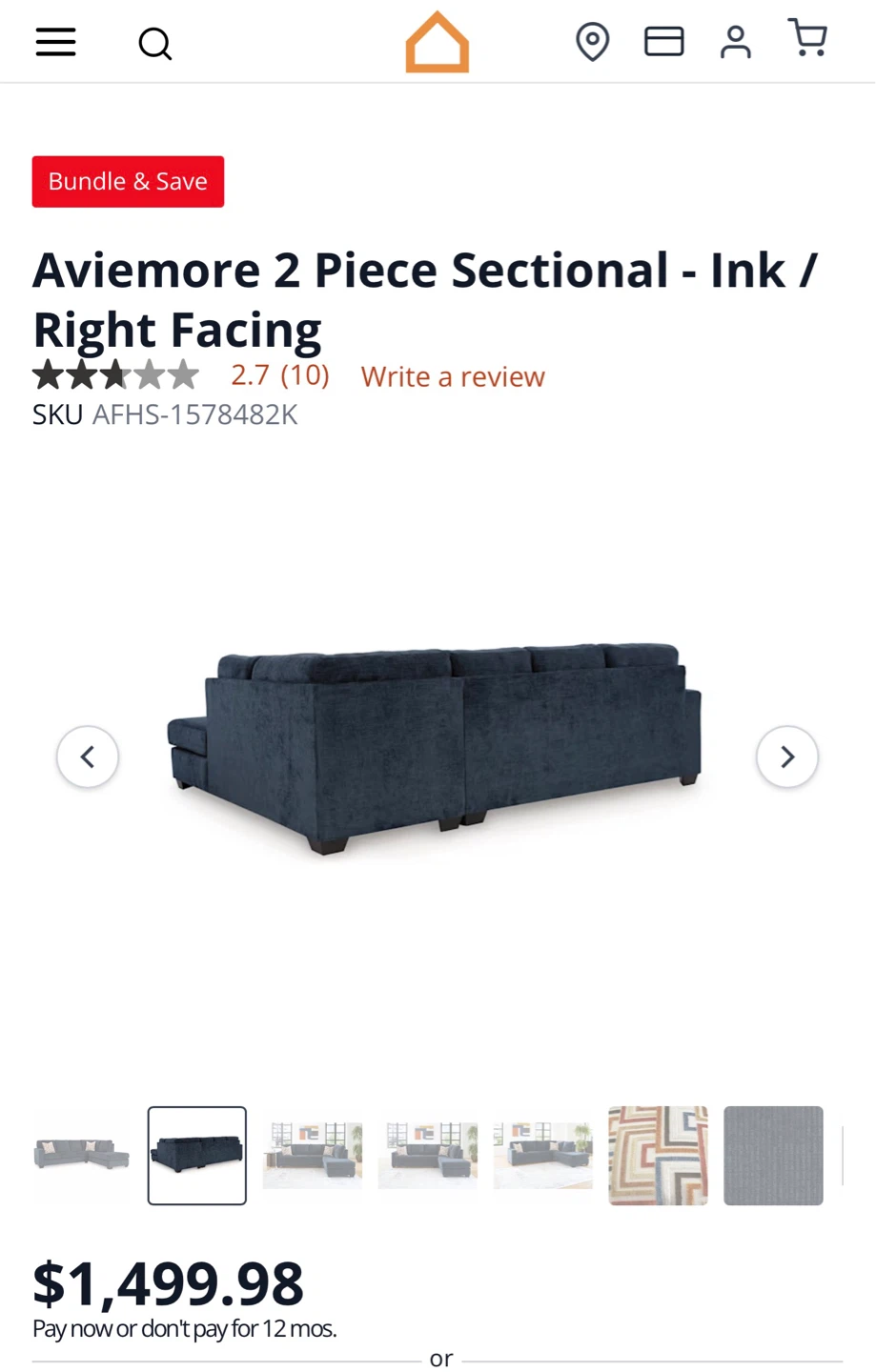 Dark Gray Hanley L-Shaped Sectional Sofa - photo 2